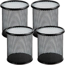 Ameceres 4 Packs Metal Pencil Cup Wire Mesh Pen Holder for Desk (Black) — 1