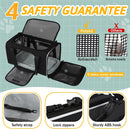 Petskd Small Pet Carrier 17" L x 12" W x 8.5" H Airline Approved, Black