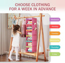 YOUDENOVA Weekly Clothes Organizer for Kids, Hanging Closet Organizer, Pink — 4