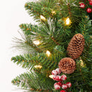 24 Inch Artificial Pre-Lit Christmas Wreath, Mixed Pine Decorated Frosted Berries, Pinecones, 50 LED Lights with Timer, Battery Operated, Holiday Decoration for Front Door, Outdoor — 3