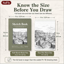 SuFly Sketch Book 9x12, 100-Sheet Drawing Paper Pad, 68lb/100gsm, Acid-Free | Sage Green | 9-x-12-inch: 1 Pack — 3