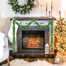 Nerosun 14.8 FT Artificial Christmas Garland, 50 Pre-Lit LED Mini String Lights Battery Operated Xmas Garland for Home Stair Railing Indoor Wedding Party Christmas Ornament Decorations (Multi-Colored) — 6
