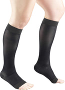 Truform Sheer Compression Stockings, 15-20 mmHg, Women's Knee High Length, Open Toe, 20 Denier, Charcoal, 3X-Large | 3X-Large (1 Pair) — 2