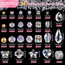 Zefy 2000+ Pcs 24 Styles Crystal Glass Beads for Jewelry Making (3-15mm) — 2