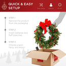 Best Choice Products 30in Pre-Lit Battery Powered Christmas Wreath Artificial Pre-Decorated Holiday Accent w/ 100 Lights, 276 PVC Tips, Ribbons, Pine Cones — 5