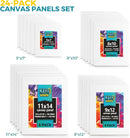 KEFF 24-Pack 𝗣𝗥𝗘𝗠𝗜𝗨𝗠 Canvas for Painting, 6 of 5x7, 8x10, 9x12,11x14 Painting Canvas Boards, Art Supplies for Adults & Kids - 100% Cotton Primed Canvases for Painting Acrylic, Oil, Watercolor | 24 Pack - 6 of Each, 5x7, 8x10, 9x12, 11x14 — 6