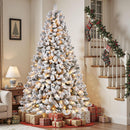 SHareconn 7.5ft Snow Flocked Spruce Pre-lit Artificial Christmas Tree,White — 1