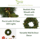 Nearly Natural 24 in Mixed Pine Artificial Christmas Wreath with LEDs — 5