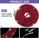 Rhinestone Shoe Laces,Rhinestone Laces for Sneakers,Crystal Shoe Lace for Sneakers,Crystal Shoes Lace for Sweatpant | Red Crystal | Quantity: 2 Pcs — 1
