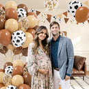 12inch Western Balloons with Brown Nude Gold Confetti Cow Latex Balloons — 7