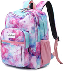 abshoo Classical Basic Womens Galaxy School Backpack For College Teen Girls Water Resistant Bookbag (Galaxy Pink) | Large — 1