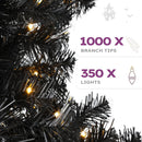 YITAHOME Prelit Black Pencil Christmas Tree 7.5 FT with Remote — 2