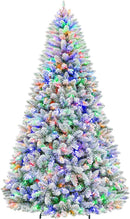 Hykolity 7.5 ft Prelit Christmas Tree with 1,446 Snow Flocked Branches — 1