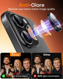 TOCOL for 2 Pack iPhone 16 Pro Max Camera Lens Protector/iPhone 16 Pro Camera Lens Protector Tempered Glass HD Individual Scratch Resistant Cover Accessories Case Friendly（Black） — 6