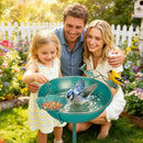 Mellbree Bird Bath for Outside 13", Metal Freestanding 13" Dia 39" H Lake Blue…