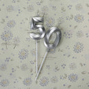 Silver 50th Birthday Candles, Number 50 Cake Topper for Men Birthday Decorations Party Decoration — 2