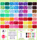 3000Pcs 56 Colors Pony Beads for Bracelet Making Kit, Rainbow Kandi Beads Friendship Bracelet Kit with 910pcs A-Z… — 2