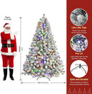 SHareconn 7ft Prelit Flocked Spruce Artificial Christmas Tree with Remote — 2