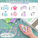 210-270PCS Assorted Acrylic Bead Charms,Cute Beads for Bracelet 4 Colors A — 2