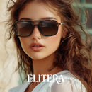 Retro Aviator Sunglasses for Women Men:Polarized Trendy Rectangle Womens Mens Shades Sun Glasses | Leopard Brown+black Gray Fade — 2