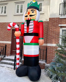 12 Ft by 5.9 Ft Christmas Inflatables Nutcracker Outdoor Decorations, Giant Christmas Blow up Hold Candy Cane Built in LED Lights, Xmas Inflatable Decor Holiday Party Yard Garden Lawn — 6