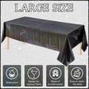 6 Pack Iridescent Black Plastic Tablecloths, Shiny Disposable Laser Rectangle Table Covers, Holographic Foil Tablecloth for Halloween Birthday Space Graduation Black Themed Party, 54x108Inch — 2