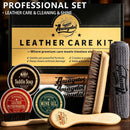 11 PCS Leather Care Kit - Horsehair Brushes,Saddle Soap,Waterproofing Wax,Mink Oil Conditioner,Polishing Cloth,Microfiber cloth,Boot Shoe Shine Cleaning Kit Gift for Men Cowboy Husband Dad — 8