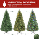 Hykolity 6ft Artificial Prelit Christmas Tree with 250 Multicolor LEDs, Flame-Retardant PVC Branches, 1,032 Tips, 10 Display Modes, Hinged Setup, Foot Pedal and Metal Stand — 4
