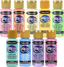 DecoArt Americana Acrylic Paint Set – Essential Pastel Colors, 9 Bottles (2 fl oz) – Art and Craft Acrylic Paints for Canvas, Wood, and More | Multi - Pastel Essentials | 2 Fl Oz (Pack of 9) — 1