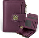 Icycay Cat Small Wallet Women RFID Blocking Bifold Cute Credit Card Holder - Deep Violet — 1