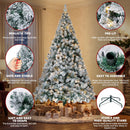 7.5FT Snow Prelit Christmas Artificial Tree,Warm White LED Lights Xmas Tree — 6