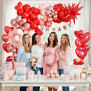 KARLURE Pink Red Rose Gold Balloon Arch Kit Garland with Red Heart Balloons | Red Pink Rose Gold — 7