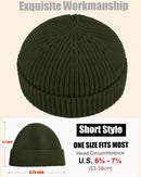 50% Wool Knit Short Fisherman Beanie for Men Women Warm Winter Hat — 2