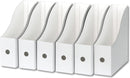 Simple Houseware 6-Pack Magazine File Holder Box, Foldable Cardboard Organizer, White — 2