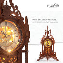 FUNPOLA LED 3D Wood Puzzle Clock Tower, 3D Puzzle Building Model, 3D Home Décor Puzzle DIY 3D Clock Kit for Adults (LED-WTC02) — 2