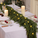 6FT 1Pcs Christmas Cedar Garland with Lights Realistic Faux Pine Garlands — 7