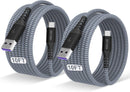 2Pack for Samsung USB C Cable 10FT,3A Fast Charging Nylon Braided Wire 1