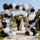 Zesliwy Black Silver White Balloons Set, 50pcs 12In, Latex, Party Decor | Black White Silver — 7