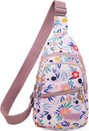 Banelu Small Sling Backpack Crossbody Sling Bags for Women, Cross Body Bag Fanny Packs Crossbody Purses - Lilac Flower | D5 Flower — 2