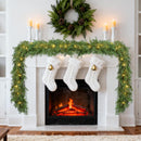Lvydec Lighted Christmas Pine Garland Decoration, 6ft Artificial Cedar Cypress Christmas Greenery Garland with Lights for Holiday Mantel Fireplace Table Centerpiece — 4