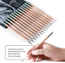 KALOUR 18-Piece Professional Sketch Pencil Set - Includes 5H to 14B Pencils, Vinyl Eraser, Kneaded Eraser,Sharpener and Paper Blending Stump - Ideal for Artists and Beginners — 4