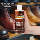 Fiebing's Liquid Mink Oil for Leather Boots (8 fl oz) - Leather Cleaner & Conditioner - Waterproof, Preserve, Soften All Smooth Leathercraft & Vinyl - Prevents Salt Stains - Use On Couch, Shoe, Purse — 5