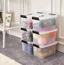 6 Quart Clear Storage Latch Box/Bins, 6-Pack Plastic Container with Latches and Lid — 7