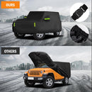 Waterproof Car Cover for Jeep Wrangler 2 Door 1987-2025 JK JL CJ YJ TJ Outdoor Sun Rain Snow Hail Protection with Driver Door Zipper — 6