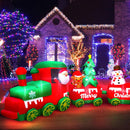 10.7 FT Christmas Inflatables Train with Santa Claus Reindeer Snowman Christmas Tress Built-in LED Lights Blow Up Christmas Decor for Christmas Party Holiday Outdoor Garden Lawn Yard Decorations — 7