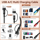 4 in 2 Multi Charging Cable, USB A/C Charging Cords for Multiple Devices 5