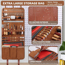 Leather Working Tooling Kit All-in-One Set Leatherworking Crafting Tools with Apron Custom Handbag Cutting Mats Stamping Engraving Punching Sewing Sanding Tools for Leather Making Repair Professional — 4