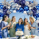 Blue Silver Balloon Garland Arch Kit for Birthday Decorations | Metallic Blue Silver — 7