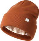 YANIBEST Satin Lined Beanie for Women, Reduce Frizz Winter Hats - Ac-orange — 1