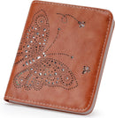 KITEVIUN Small RFID Wallet Women Ultra Thin Slim Womens Wallet Mini Compact Bifold - Brown — 1